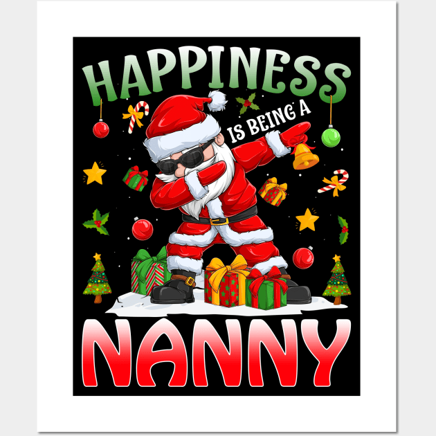 Happiness Is Being A Nanny Santa Christmas Wall Art by intelus